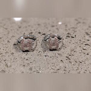 Elegant Silver Hoop Earrings Like Chanel Style CC Style